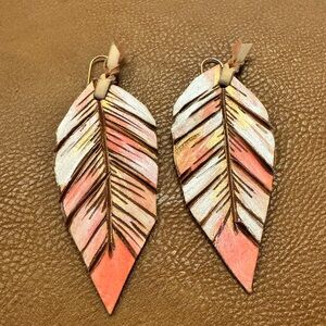 Casey Curtis Designs Leather Feather Earrings
